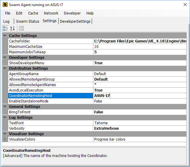 Swarm Agent Settings